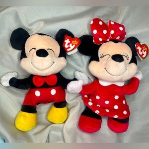 NEW with tags! Minnie and Mickey Pair of Beanie Boos TY 8 inches! Adorable pair